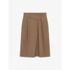 Loewe Womens Beige Wrap-over Knee-length Cotton-silk Blend Skirt In Brown