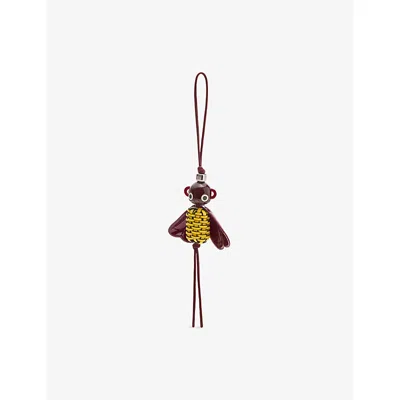 Loewe Womens Yellow Blombée Leather And Acetate Bag Charm In Multi