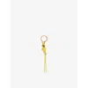 Loewe Dee Dice Bag Charm In Brass And Leather In Yellow