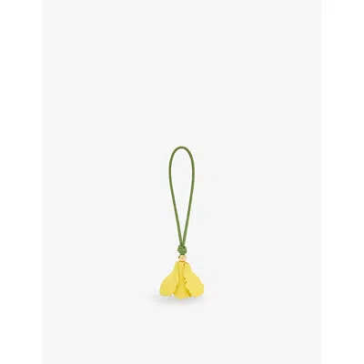 Loewe Womens  Tulip Leather Bag Charm In Yellow