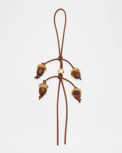 Loewe Wooden Acorn Bag Charm In Brown