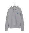 Loewe Drawstring Hoodie With Ribbed Cuffs And Hem In Gray