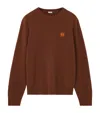 Loewe Mens Brown Anagram Crewneck Wool Jumper In Brown