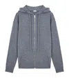 Loewe Anagram Zip Hoodie Featuring Drawstring Hood In Gray