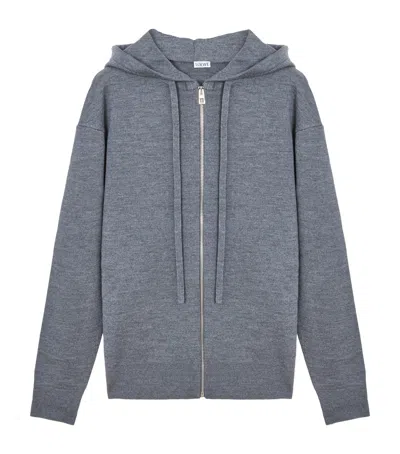 LOEWE WOOL ANAGRAM ZIP-UP HOODIE