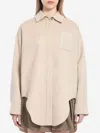 Loewe Leather-trimmed Wool And Cashmere Overshirt In Beige