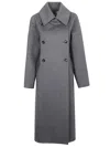 Loewe Wool And Cashmere Blend Coat In Grey