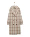 Loewe Womens Beige Double-breasted Checked Wool-cashmere Blend Coat In Multi