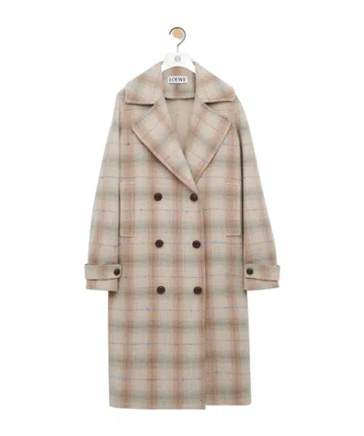 Loewe Wool And Cashmere Blend Coat In Multi