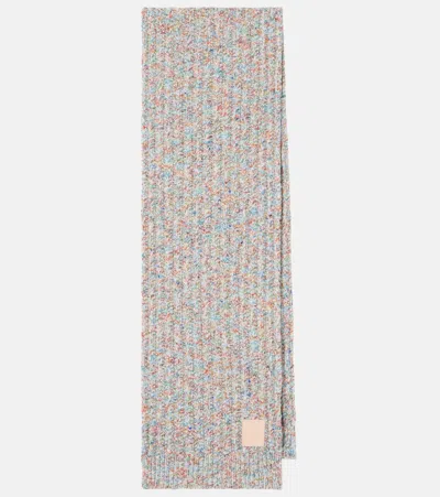 Loewe Wool And Cashmere-blend Scarf In White