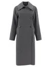 Loewe Wool And Cashmere Double-breasted Coat Coats Grey In Gray