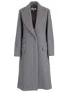 Loewe Wool And Cashmere Long Coat Coats Grey In Gray