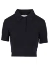 Loewe Cropped Polo Sweater In Silk