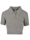Loewe Wool And Cashmere Polo Shirt Grey In Gray