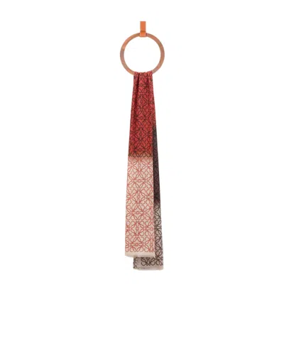 Loewe Wool And Cashmere Rectangular Scarf In Metallic
