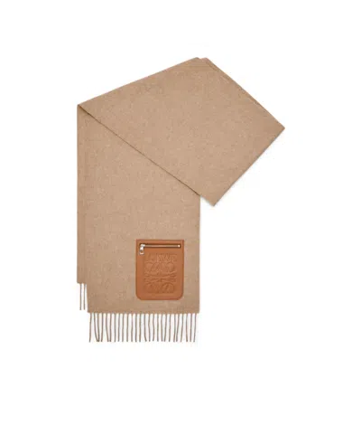 Loewe Wool And Cashmere Scarf In Brown