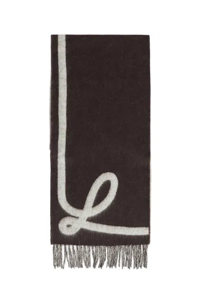 Loewe Wool And Cashmere Scarf In Brown