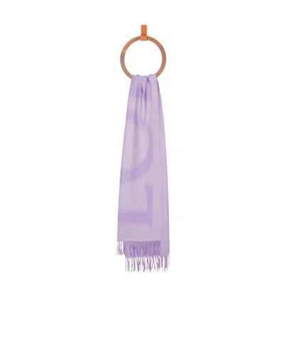 Loewe Wool And Cashmere Scarf In Purple