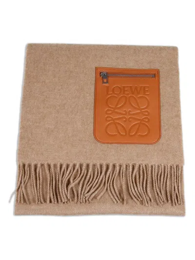 Loewe Wool And Cashmere Scarf In Brown