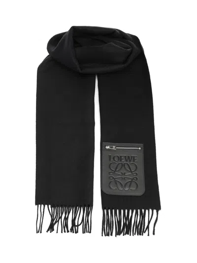 Loewe Wool And Cashmere Scarf Scarves And Foulards Black