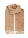 Loewe Wool And Cashmere Scarf Scarves And Foulards Grey In Brown