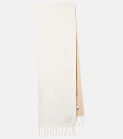 Loewe Wool And Cashmere Scarf In White