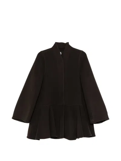 Loewe Wool And Cashmere Short Coat In Brown