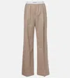 Loewe Wool And Cashmere Wide-leg Pants In Beige
