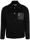 Loewe Mens Black Workwear Leather-pocket Wool And Cashmere Jacket In Black