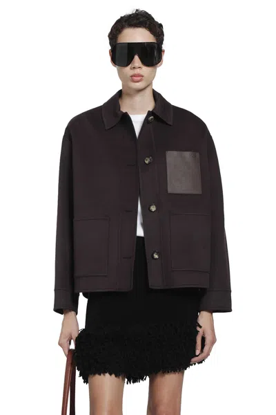 Loewe Wool And Cashmere Workwear Jacket In Animal Print