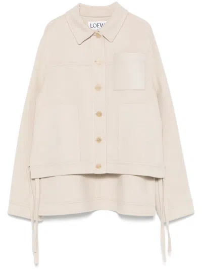 Loewe Women Wool And Cashmere Workwear Jacket In White