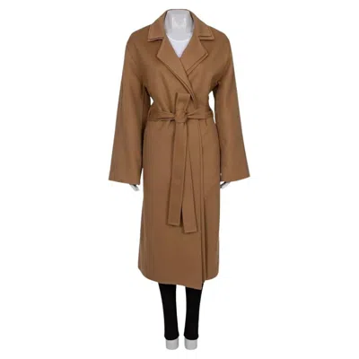 Pre-owned Loewe Wool & Cashmere Wrap Coat - It 40 / S In Brown
