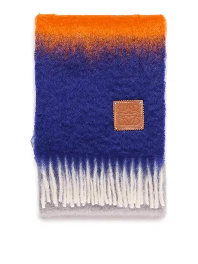 LOEWE WOOL AND MOHAIR STRIPED SCARF