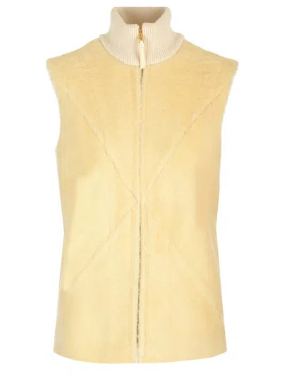 Loewe Wool And Sheraling Vest Jackets White