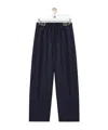 Loewe Womens Navy Blue Belted Wide-leg Wool-silk Blend Trousers In Blue