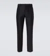 Loewe Wool And Silk Tailored Trousers In Black