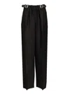 Loewe Belted Trousers In Wool And Silk In Black