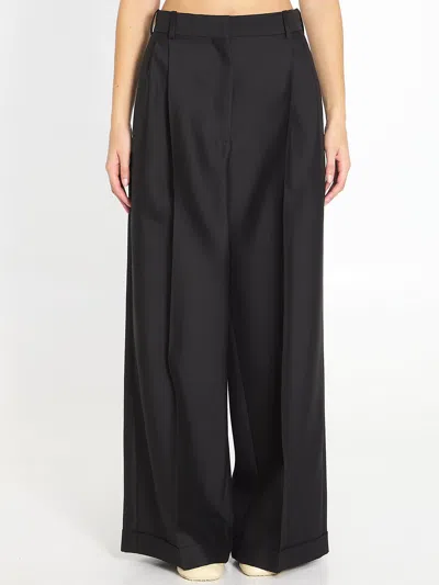 Loewe Wool And Silk Trousers In Black