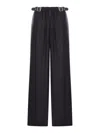 Loewe Belted Trousers In Wool And Silk In Black