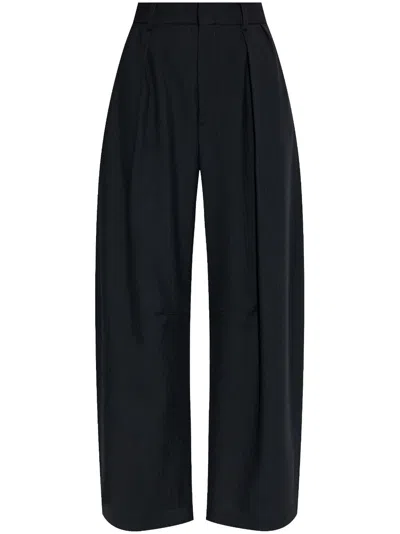 Loewe Wool Barrel Trousers In Black
