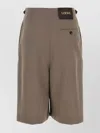 Loewe Wool Bermuda Shorts Featuring Buckle Detail In Brown