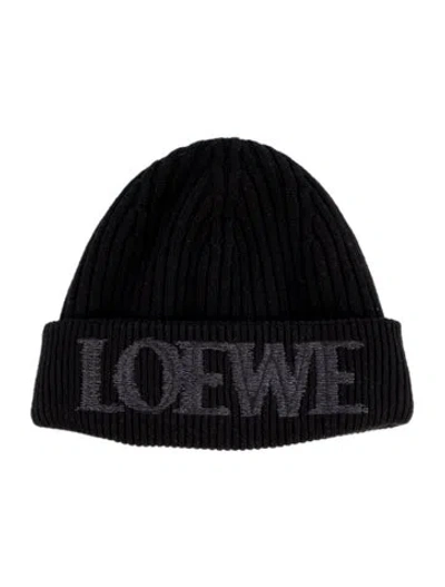 Pre-owned Loewe Wool Black Knit Beanie