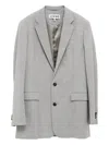 Loewe Wool Blazer With Notched Lapel And Pockets In Gray