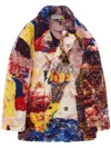 Loewe Richard Hawkins Oversized Double-breasted Fleece-jacquard Jacket In Blue