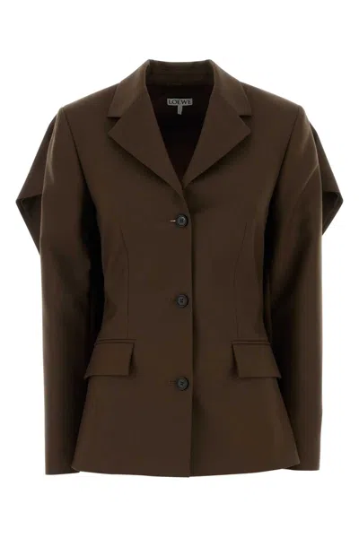 Loewe Wool Blazer In Brown