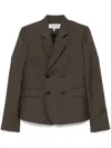 Loewe Wool Double Breasted Jacket In Brown