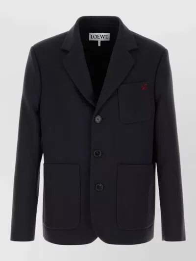 LOEWE WOOL BLAZER NOTCH LAPEL FRONT POCKETS