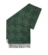Loewe Anagram-print Wool Blend Scarf In Green