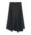 Loewe Wool-blend Asymmetric Midi Skirt In Black