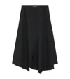 Loewe Wool-blend Asymmetric Midi Skirt In Black